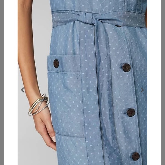 J Jill Denim Sleeveless Button-Front Dress In Blue Dunes Wash Size 3XL NWT - Picture 3 of 14